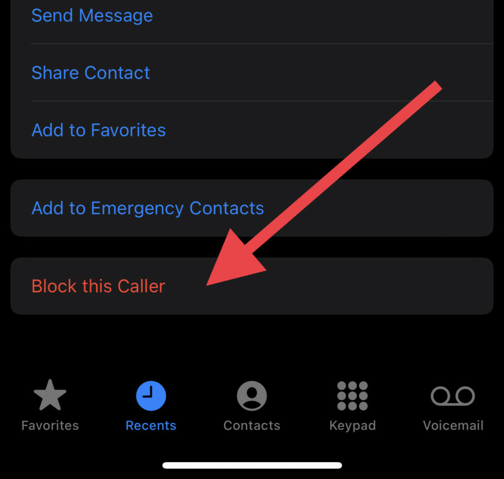 Block caller or number on iPhone Step 4 - Tap on block this caller